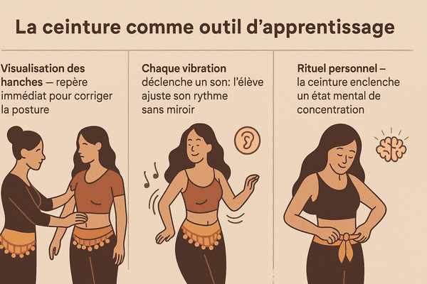 Infographie apprentissage ceinture de danse orientale 